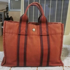 Auth. Hermès Fourre Tout Burgundy